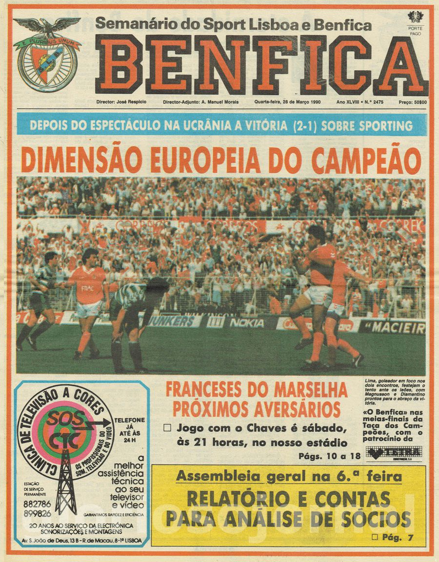 jornal o benfica 2475 1990-03-28